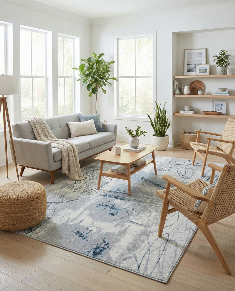 Aegean Elegance Washables Collection Area Rug -  Paros Rectangle Ivory Gray  lifestyle 22