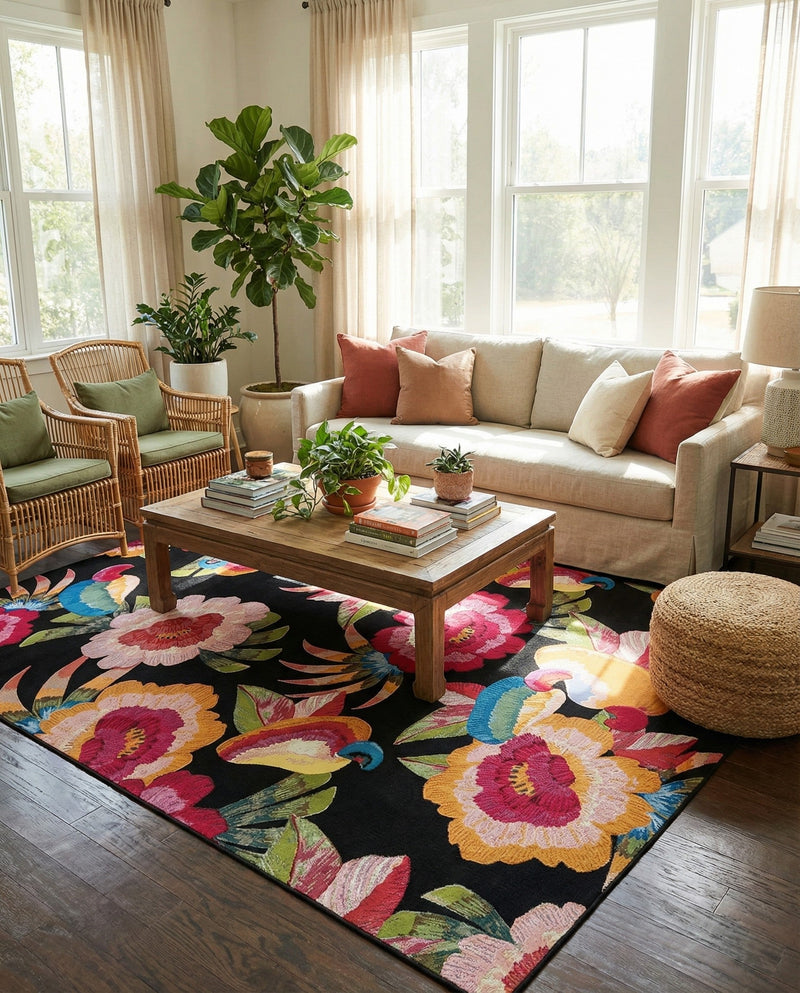 Seaside Blooms Collection Area Rug -  Versailles Rectangle Multi  lifestyle 41
