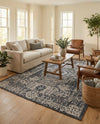 Patio Heritage Collection Area Rug - Savannah (Charcoal Gray) Rectangle Charcoal Gray  lifestyle 12