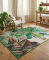 Seaside Blooms Collection Area Rug -  Fern Rectangle Multi  lifestyle 31