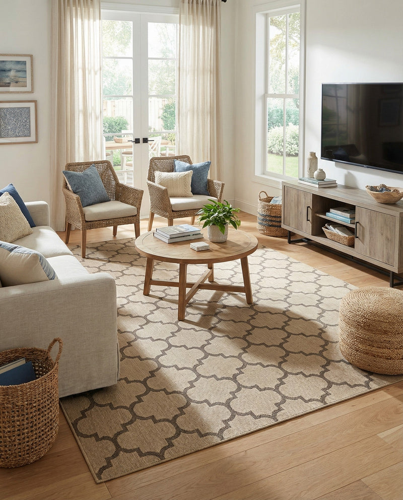 Sahara Sands Collection Area Rug -  Dahshur Rectangle Natural  lifestyle 35