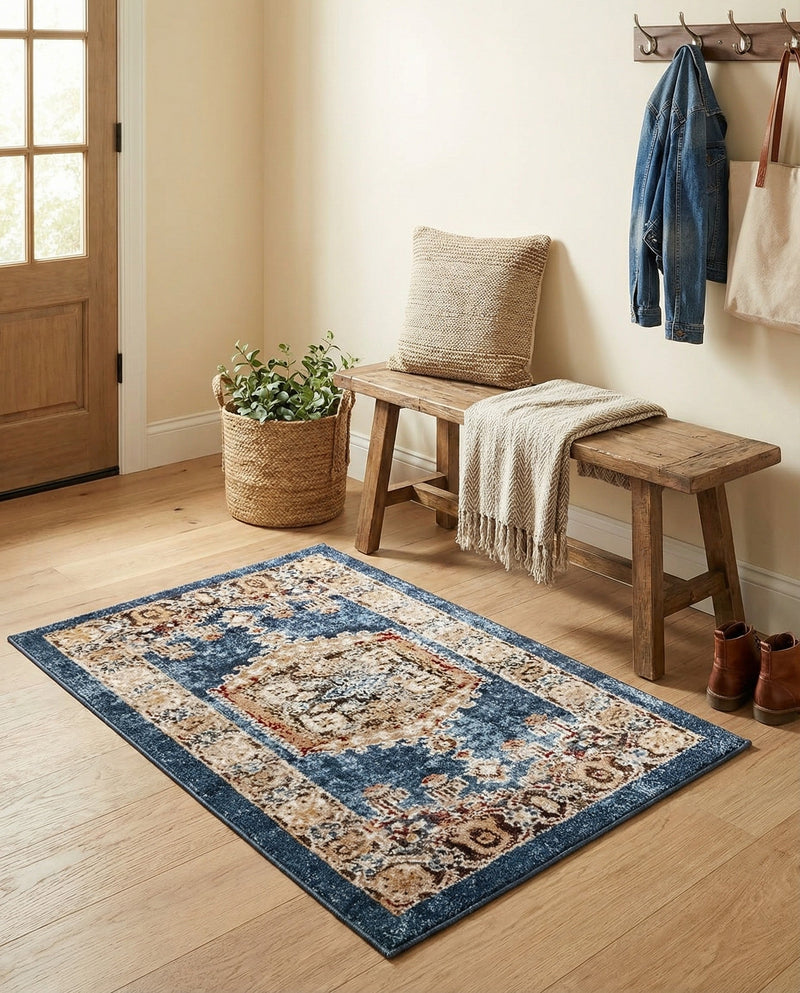 Eden Oasis Collection Area Rug -  Refuge (Blue) Rectangle Blue  lifestyle 16