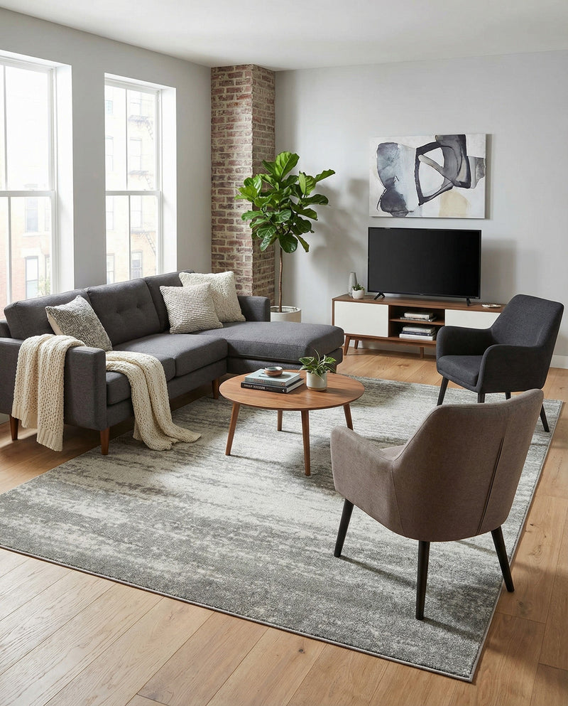 Studio Haven Collection Area Rug -  Gallery (Gray) Rectangle Gray  lifestyle 35