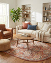 Seville Stripes Collection Area Rug -  Cordoba (Brick Red) Oval Brick Red  lifestyle 68
