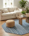 Savannah Pergola Collection Area Rug -  Pergola (Blue) Octagon Blue  lifestyle 47