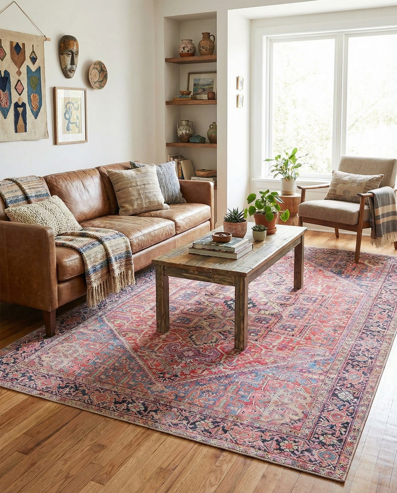 Heritage Elegance Collection Area Rug -  Alhambra Rectangle Red  lifestyle 8
