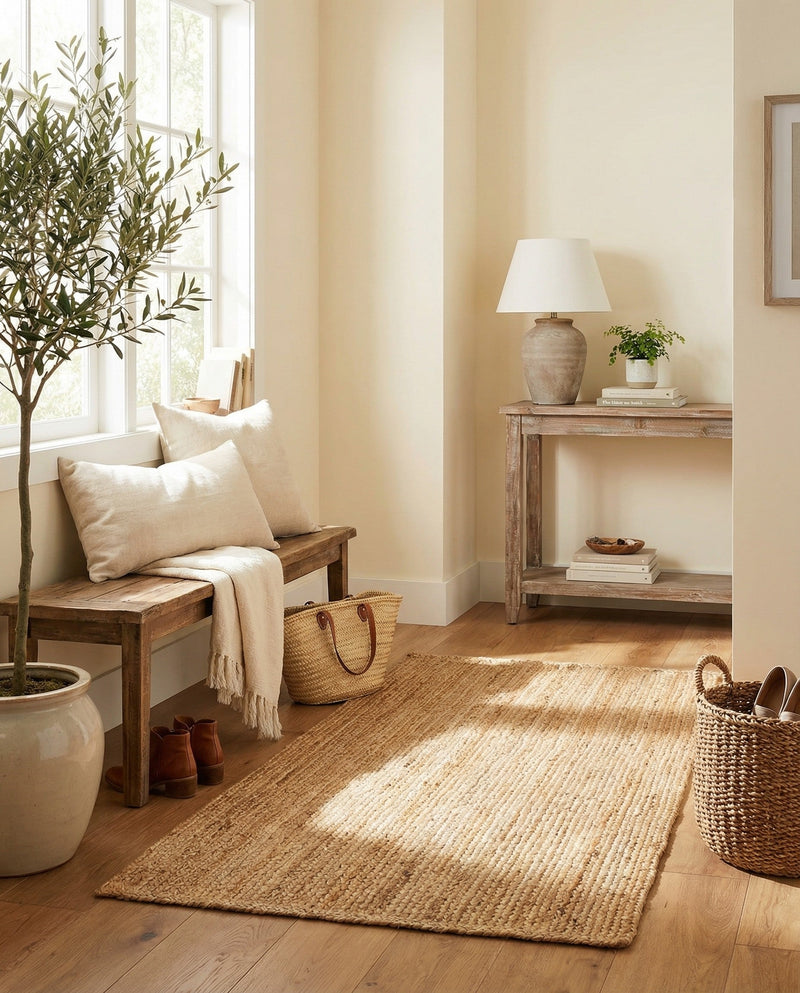 Woven Seaside Elegance Collection Area Rug - Coastline Rectangle Natural  lifestyle 7