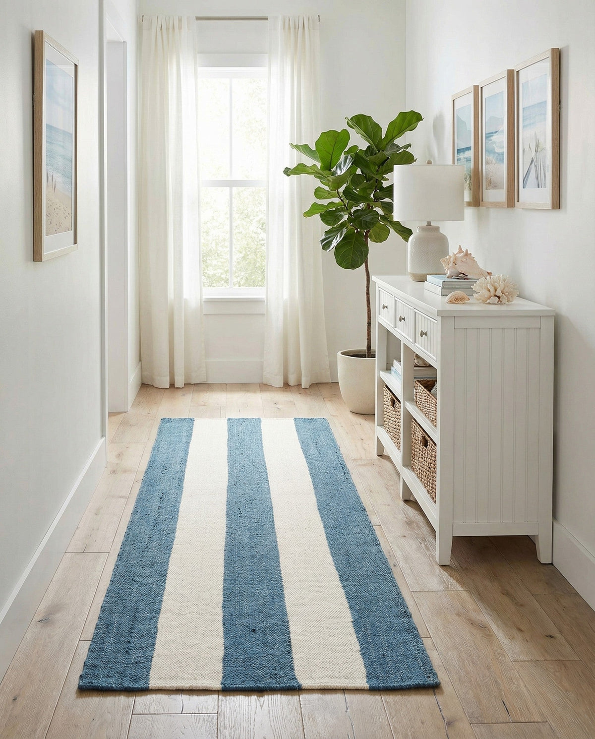 Martha's Vineyard Blueprints Collection Area Rug - Edgartown Runner Sky blue  lifestyle 184