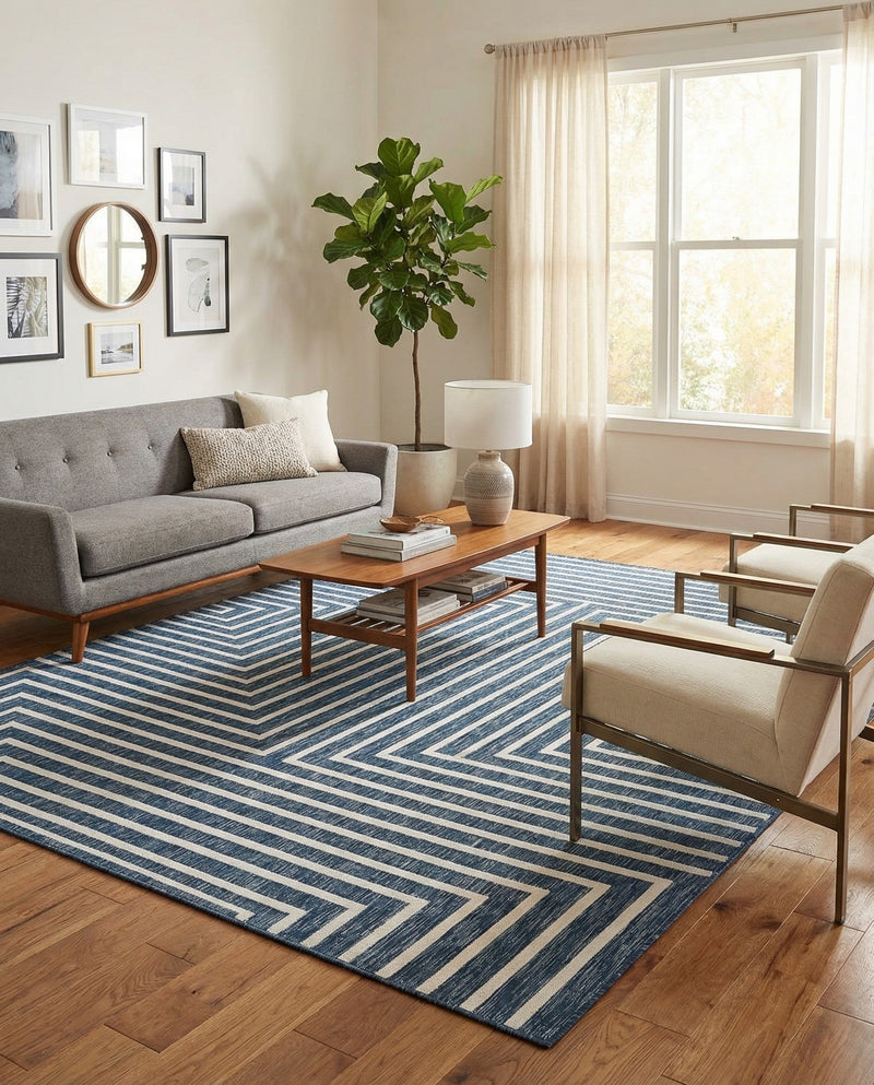 Urban Terrace Collection Area Rug -  Astoria (Blue) Rectangle Blue  lifestyle 7
