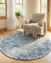 Cambridge Classics Collection Area Rug -  Magdalene (Blue) Round Blue  lifestyle 67