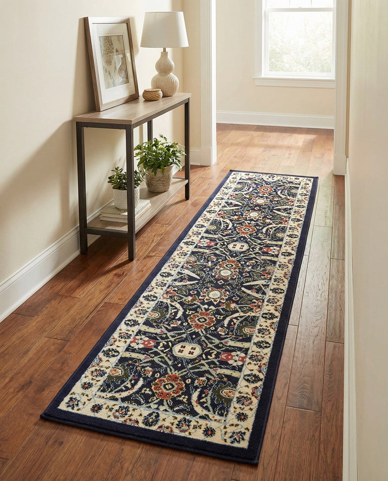 Tabriz Tapestry Collection Area Rug - Sahand (Navy Blue) Runner Navy Blue  lifestyle 47