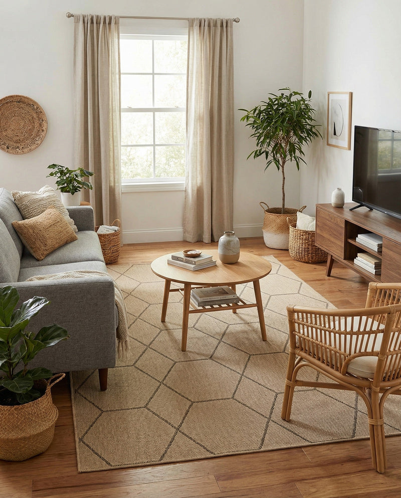 Sahara Sands Collection Area Rug -  Faiyum Rectangle Natural  lifestyle 22