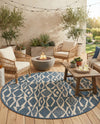 Coastal Terrace Collection Area Rug -  Tidepool Round Blue  lifestyle 26