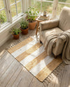 Tassel Trail Collection Area Rug - Pathway (Beige) Rectangle Beige  lifestyle 7