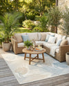 Seaside Blooms Collection Area Rug -  Tranquil Rectangle Gray  lifestyle 19