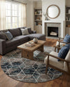 Trellis Mosaic Collection Area Rug - Arborville (Blue Multi) Round Blue Multi  lifestyle 59