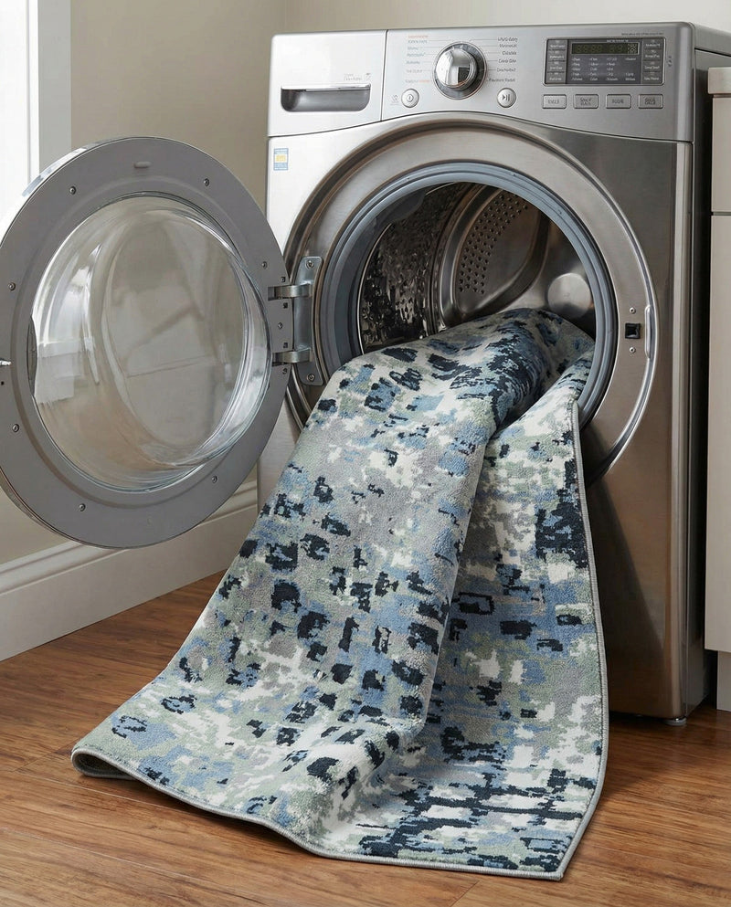 Aegean Elegance Washables Collection Area Rug -  Andros Rectangle Gray Navy Green  lifestyle 24