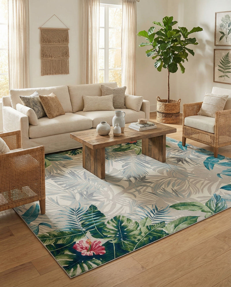 Seaside Blooms Collection Area Rug -  Paradise Rectangle Multi  lifestyle 10