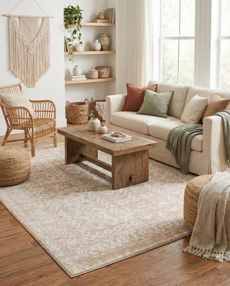 Cambridge Classics Collection Area Rug - Trinity (Beige) Rectangle Beige  lifestyle 17