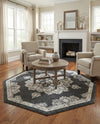 Beverly Grove Collection Area Rug - Melrose (Charcoal) Octagon Charcoal  lifestyle 58