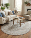 Savannah Series Collection Area Rug - Charleston (Cloud Gray) Oval Cloud Gray  lifestyle 53