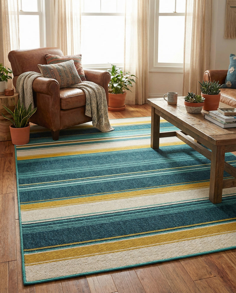 Terrace Fringe Collection Area Rug -  Veranda Rectangle Multi  lifestyle 5