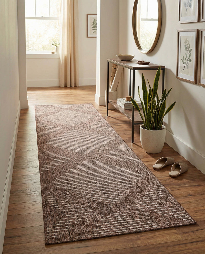 Urban Terrace Collection Area Rug -  Chelsea (Brown) Runner Brown  lifestyle 75