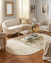 Hollywood Luxe Collection Area Rug - Sunset (White Gold) Oval White Gold  lifestyle 55