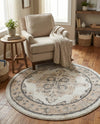 Beverly Grove Collection Area Rug -  Fairfax (Ivory) Round Ivory  lifestyle 61