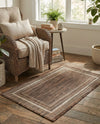 Terrace Fringe Collection Area Rug - Veranda (Brown) Rectangle Brown  lifestyle 29