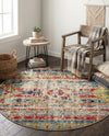 Sedona Vista Collection Area Rug -  Navajo Round Blue  lifestyle 43