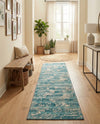 Urban Terrace Collection Area Rug -  Gazebo Runner Aqua Blue  lifestyle 80