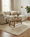 Trellis Wool Collection Area Rug - Vineyard Rectangle Ivory  lifestyle 7