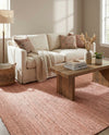 Woven Seaside Jute Collection Area Rug - Savannah (Light Pink) Rectangle Light Pink  lifestyle 19