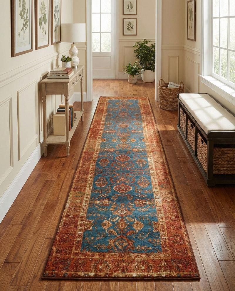 Patio Heritage Collection Area Rug -  Pavilion Runner Navy Blue  lifestyle 56