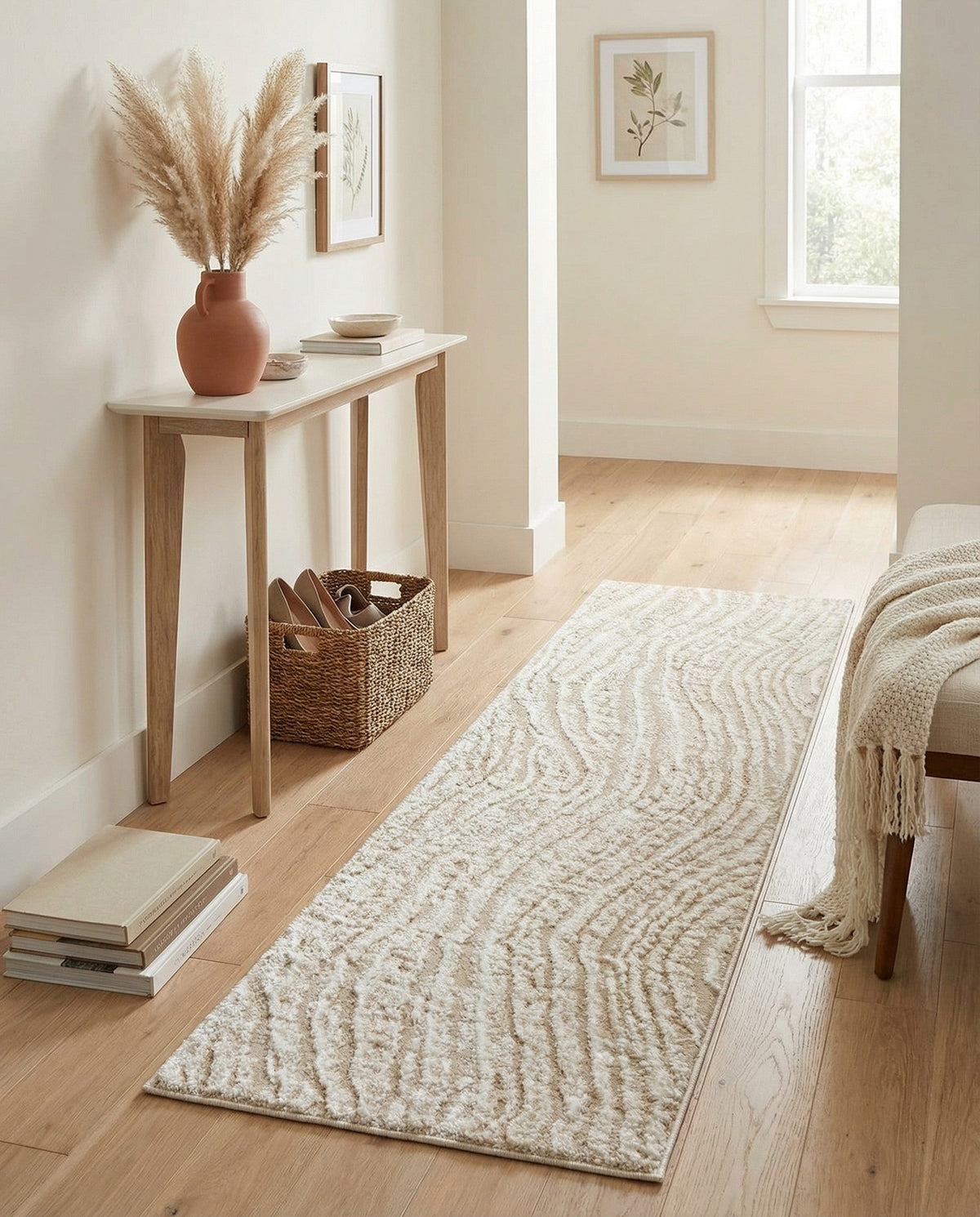 Sienna Collection Area Rug -  Garda Runner Ivory  lifestyle 142