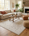 Tribal Terrace Treasures Collection Area Rug -  Incan Isle (Light Gray) Rectangle Light Gray  lifestyle 3