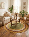 Woven Seaside Jute Collection Area Rug - Coastalhaven (Sunflower Yellow) Round Sunflower Yellow  lifestyle 6