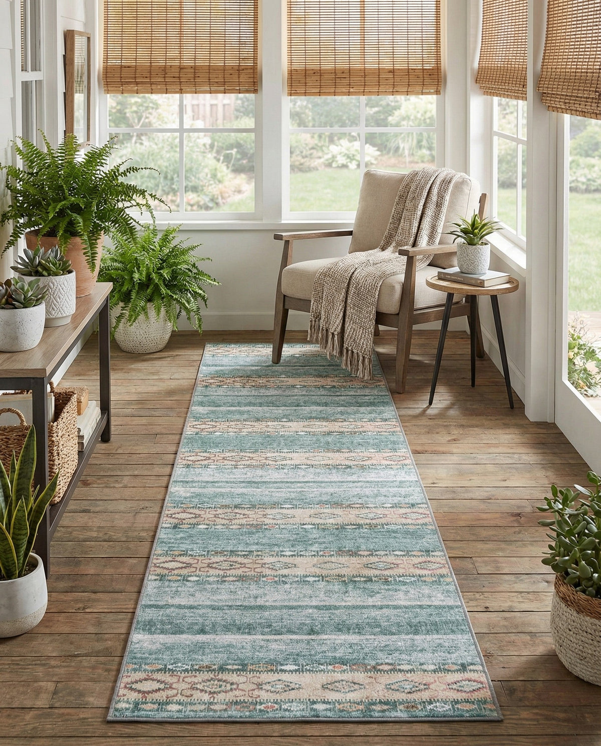 Heritage Elegance Collection Area Rug -  Edinburgh Runner Green  lifestyle 81