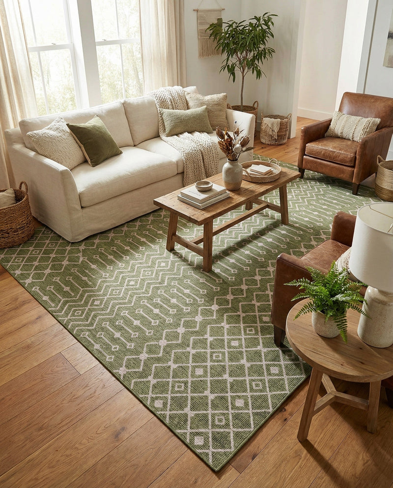 Savannah Pergola Collection Area Rug -  Pergola (Green) Rectangle Green  lifestyle 21