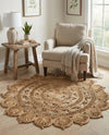 Woven Seaside Jute Collection Area Rug - Coastalhaven (Natural) Round Natural  lifestyle 28