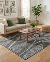 Seaside Blooms Collection Area Rug -  Evergreen (Ivory Charcoal) Rectangle Ivory Charcoal  lifestyle 10