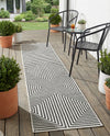 Urban Terrace Collection Area Rug -  Astoria (White and Black) Runner White and Black  lifestyle 59