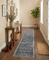 Seville Stripes Collection Area Rug -  Malaga (Navy Blue) Runner Navy Blue  lifestyle 26