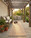 Garden Lattice Charm Collection Area Rug - Arbor (Beige) Runner Beige  lifestyle 34