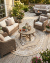 Patio Heritage Collection Area Rug -  Augusta (Natural) Oval Natural  lifestyle 74