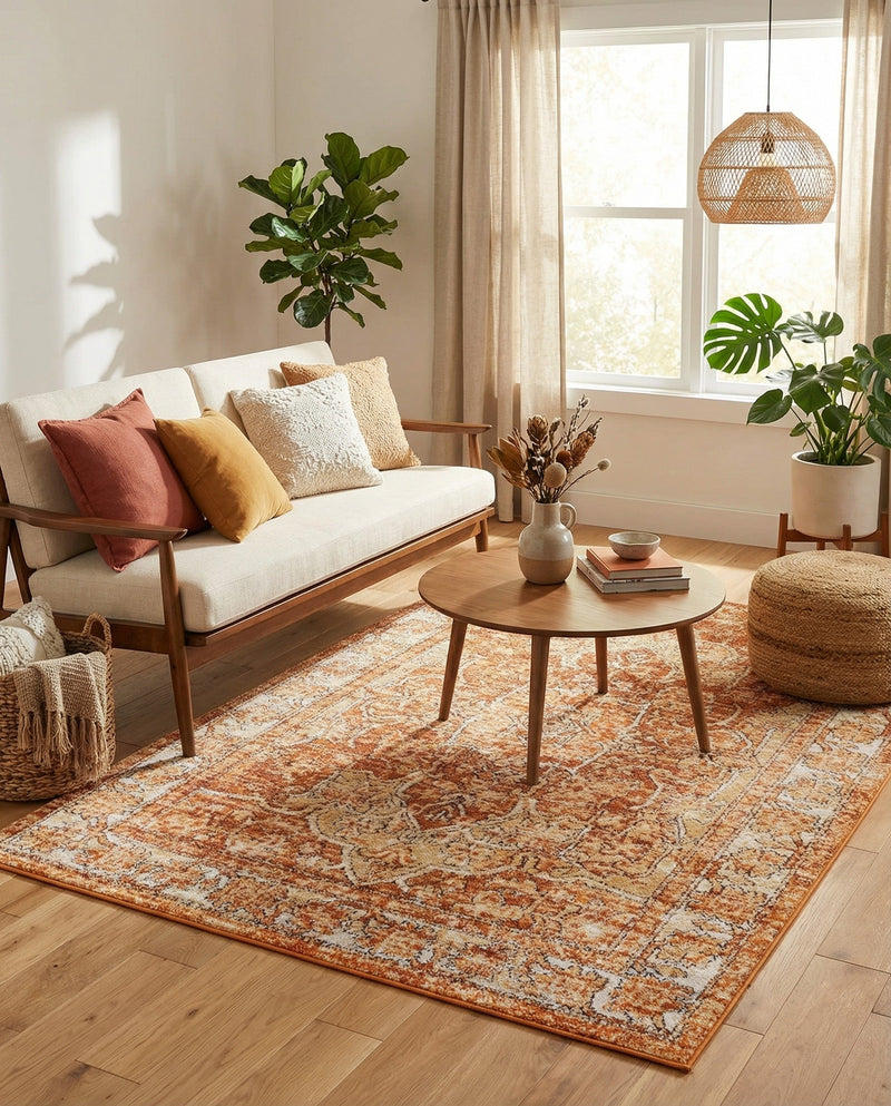Savannah Soiree Collection Area Rug -  Everglade (Rust Red) Rectangle Rust Red  lifestyle 5