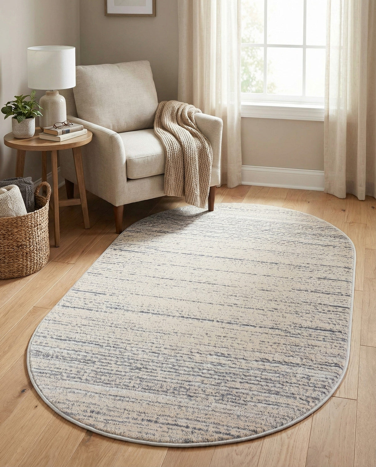 Serenity Sands Collection Area Rug -  Tranquilbay Oval Cream  lifestyle 91
