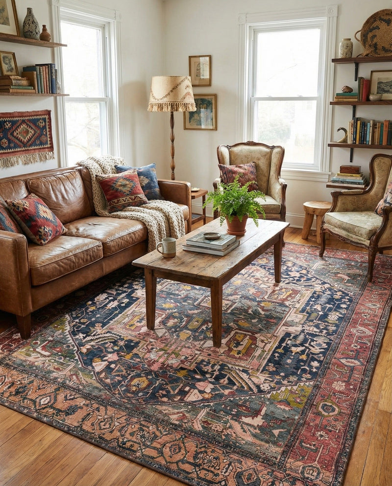 Casablanca Tapestry Collection Area Rug - Fes Rectangle Muted Rust  lifestyle 51