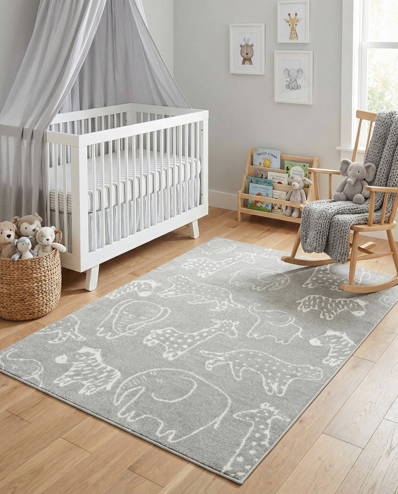 Wonder Tykes Collection Area Rug -  Spectrum Rectangle Gray  lifestyle 66